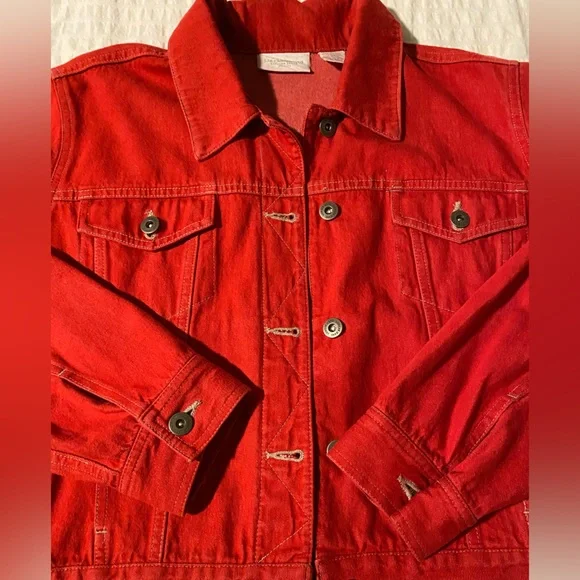 Liz Claiborne Jackets Coats Red Denim Jacket Poshmark
